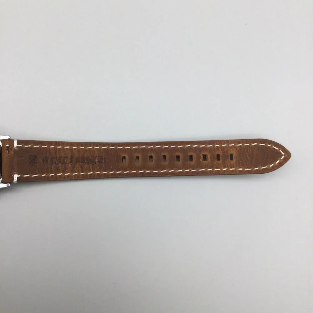 Vintage Timex Watch Men 33mm 1992 Silver Tone Brown Leather Band New Battery - Picture 12 of 15